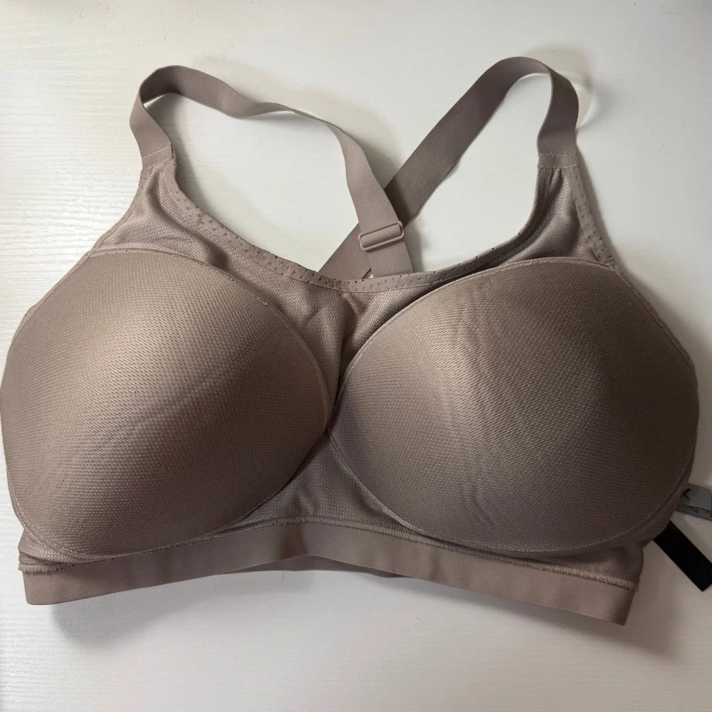 VSX Victoria's Secret Lightweight Mesh Sport Bra 36DDD Taupe Crossback M Support
